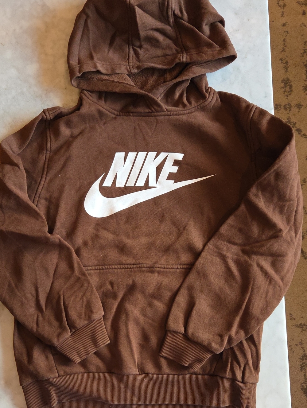 Nike Brown Hoodie with White Swoosh